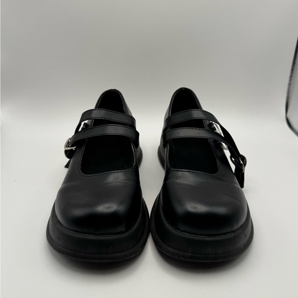 Black Platform Mary Jane Shoes Double Strap Chunky Gothic Size US 6 (230) - Picture 2 of 5